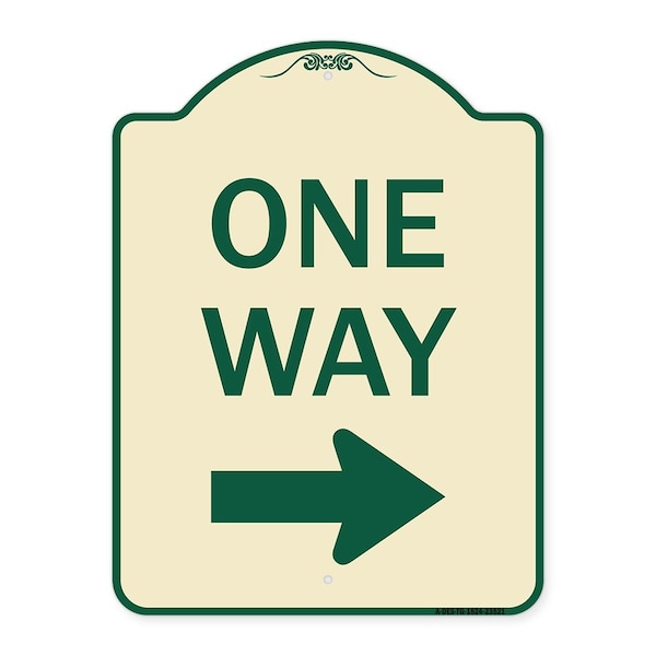 Signmission One Way Right Arrow Heavy-Gauge Aluminum Architectural Sign, 24" x 18", TG-1824-23521 A-DES-TG-1824-23521 - main